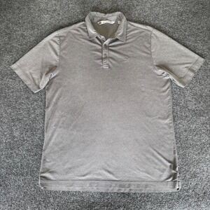 Travis Mathew Golf Polo Heather Gray‎ Performance Casual Shirt Mens Medium